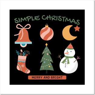 Simple Christmas, Merry and Bright Posters and Art